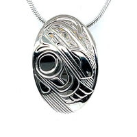 Pendant - Sterling Silver - Small - Oval - Raven