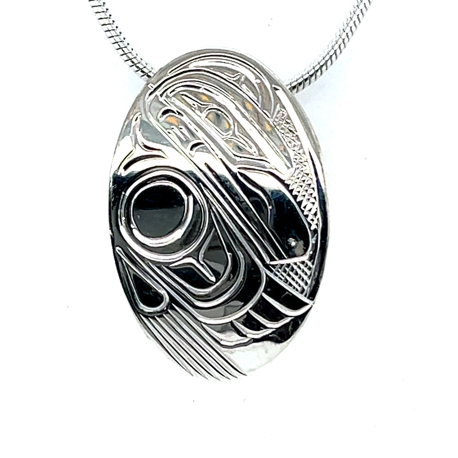 Pendant - Sterling Silver - Small - Oval - Raven