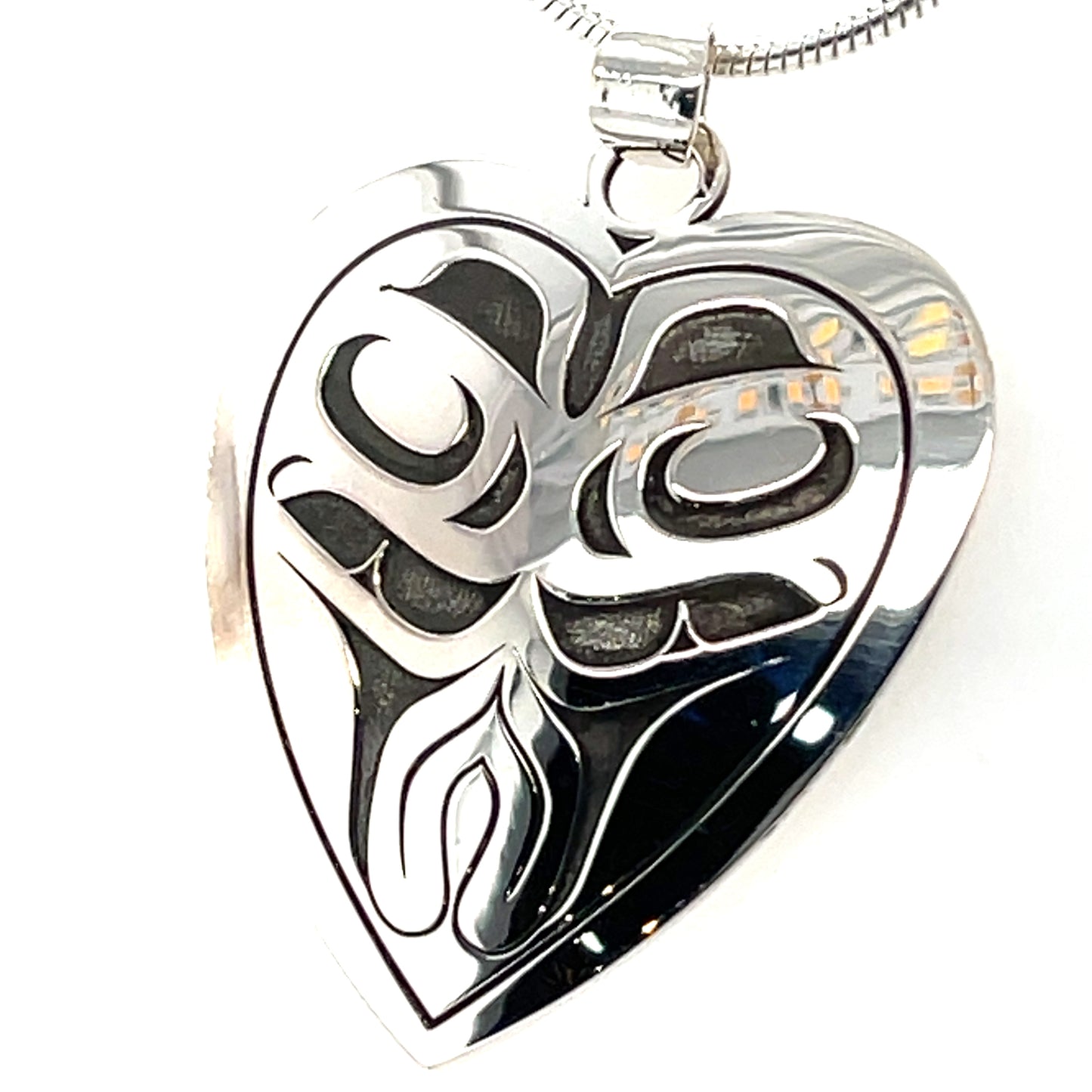 Pendant - Sterling Silver - Heart - Bears