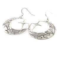 Earrings - Sterling Silver - Oolichan Moon - Hobiyee - Nisga'a New Year