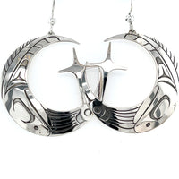 Earrings - Sterling Silver - Oolichan Moon - Hobiyee - Nisga'a New Year