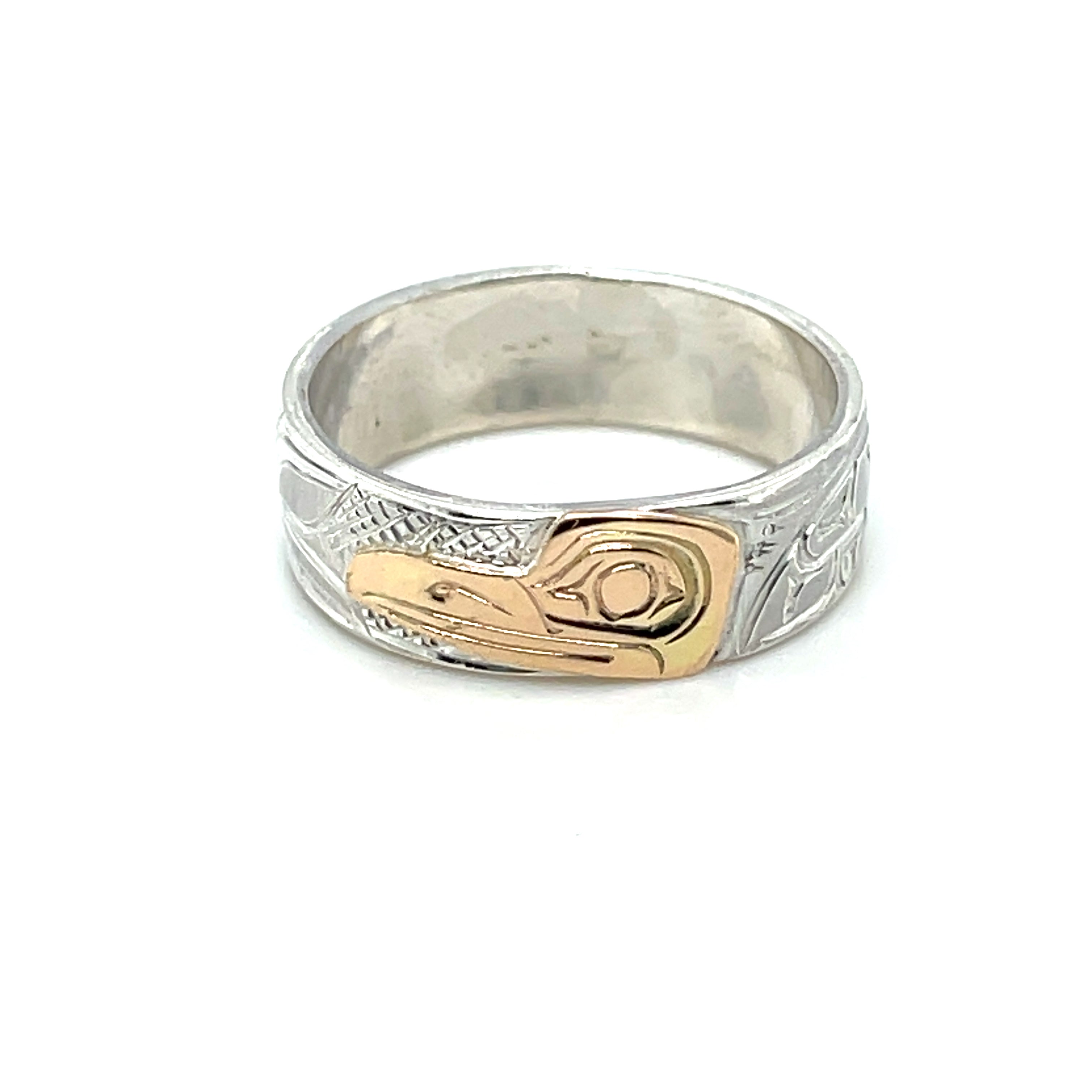 Ring - Gold and Silver - 1/4&quot; - Hummingbird - Size 7.25