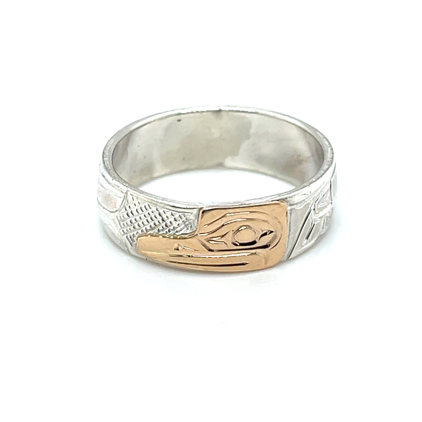 Ring - Gold and Silver - 1/4" - Hummingbird - Size 8