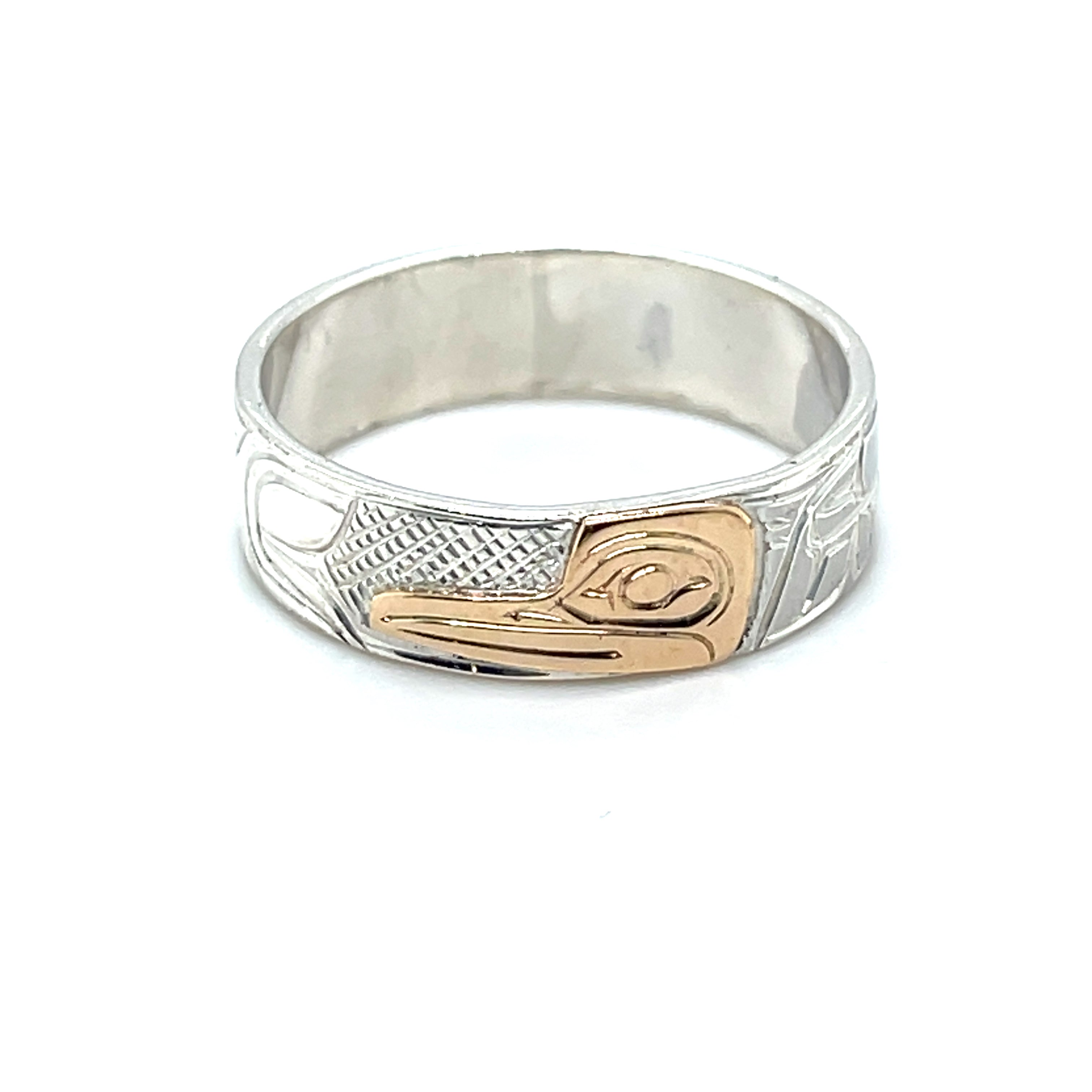 Ring - Gold and Silver - 1/4&quot; - Hummingbird - Size 10