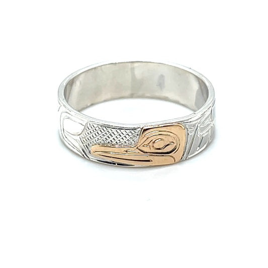 Ring - Gold and Silver - 1/4" - Hummingbird - Size 10