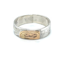 Ring - Gold and Silver - 1/4" - Salmon - Size 10