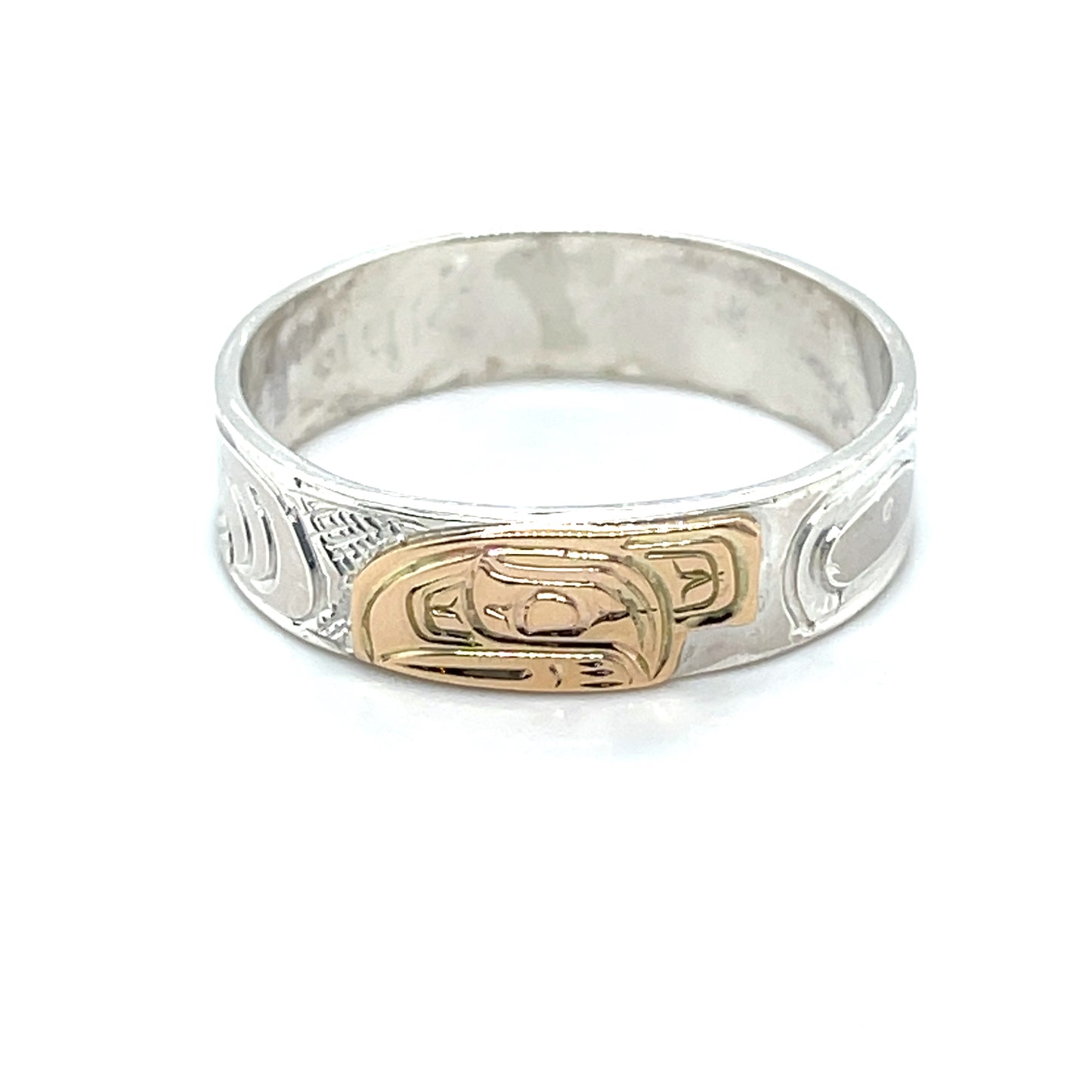 Ring - Gold and Silver - 1/4" - Raven - Size 12.5