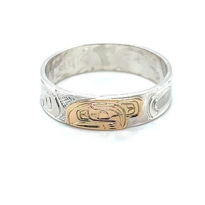 Ring - Gold and Silver - 1/4" - Raven - Size 12.5