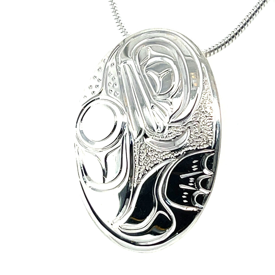 Pendant - Sterling Silver - Oval - Frog