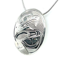 Pendant - Sterling Silver - Oval - Eagle