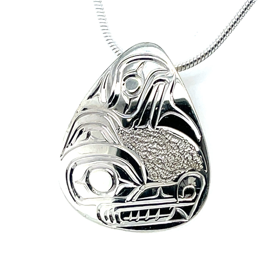 Pendant - Sterling Silver - Triangle - Wolf