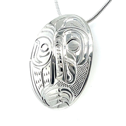 Pendant - Sterling Silver - Oval - Bear