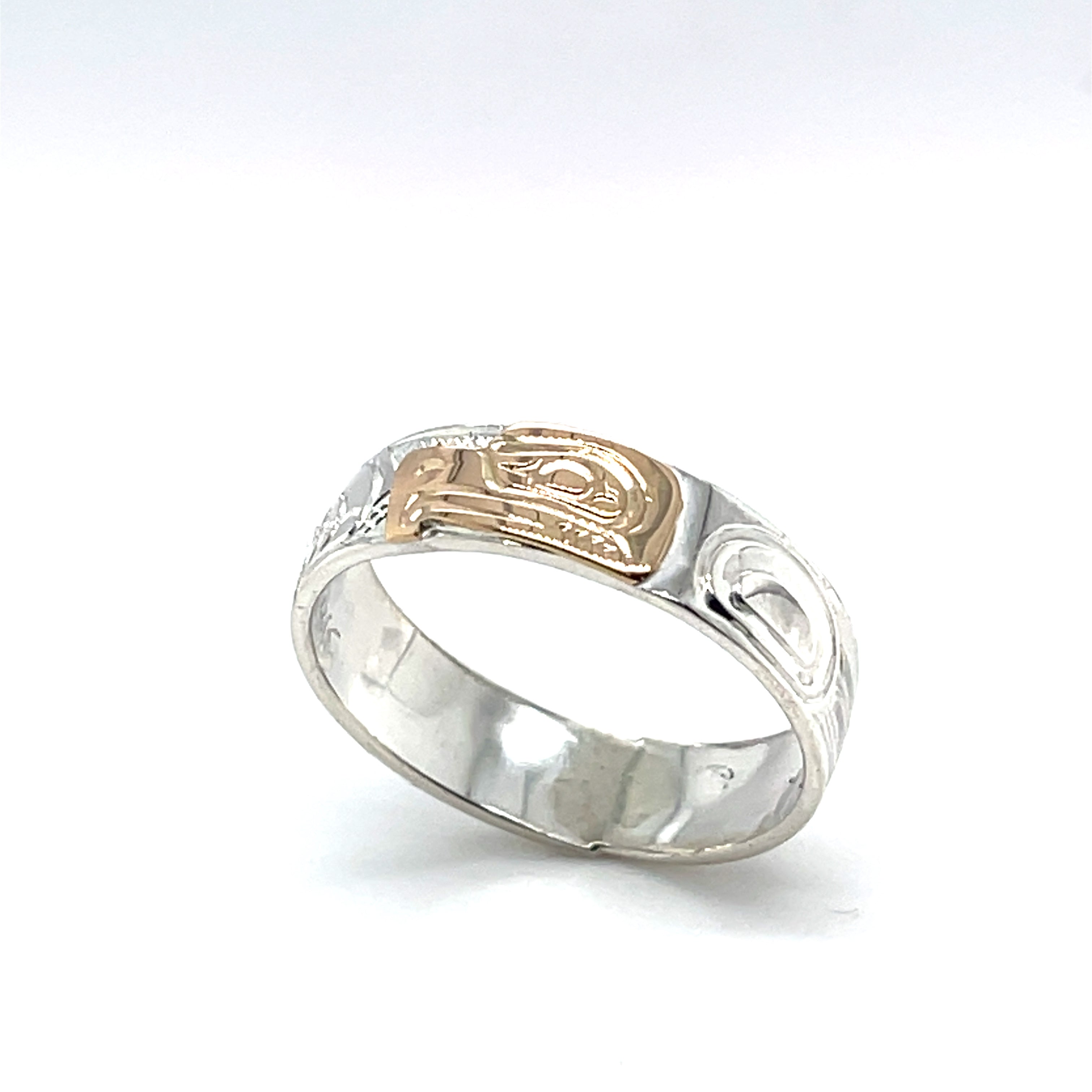 Ring - Gold and Silver - 1/4&quot; - Eagle - Size 11.5