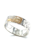 Ring - Gold and Silver - 1/4" - Hummingbird - Size 10
