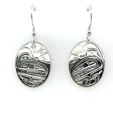 Earrings - Sterling Silver - Oval - Orca