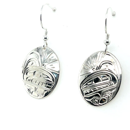 Earrings - Sterling Silver - Oval - Orca