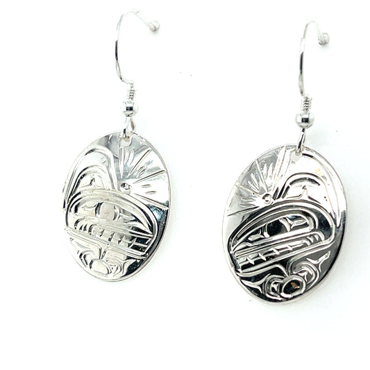 Earrings - Sterling Silver - Oval - Orca