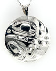 Pendant - Sterling Silver - Round - Orca - 1 3/8" Diameter
