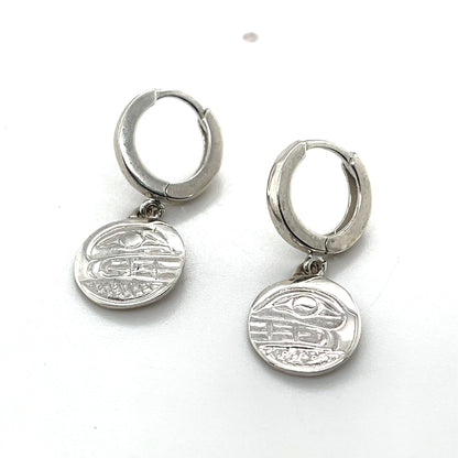 Earrings - Sterling Silver - Cast - Sleeper - Small - Round - Orca