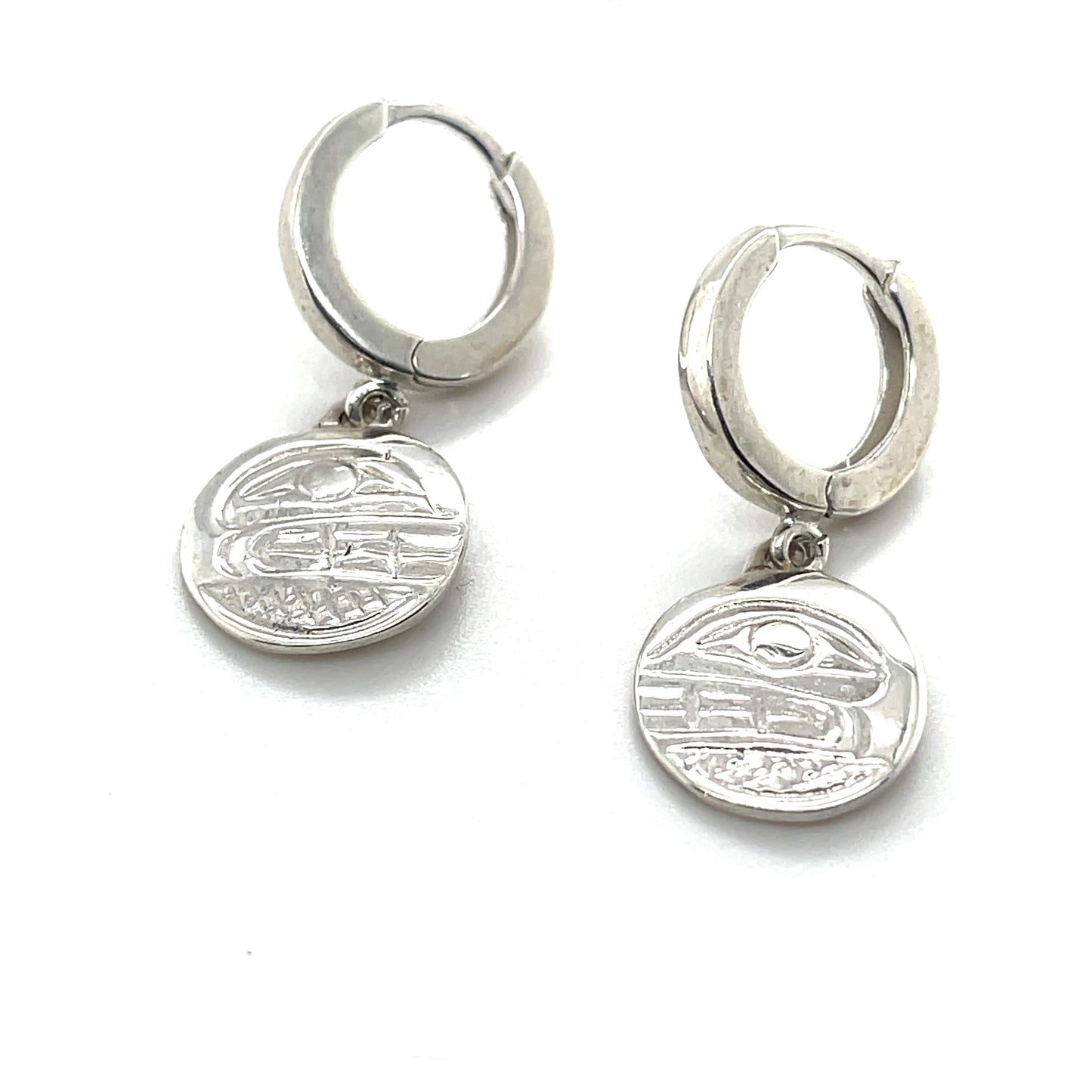 Earrings - Sterling Silver - Cast - Sleeper - Small - Round - Orca