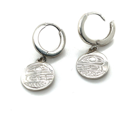 Earrings - Sterling Silver - Cast - Sleeper - Small - Round - Orca