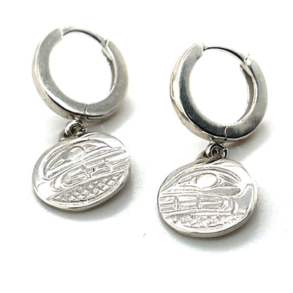 Earrings - Sterling Silver - Cast - Sleeper - Small - Round - Orca