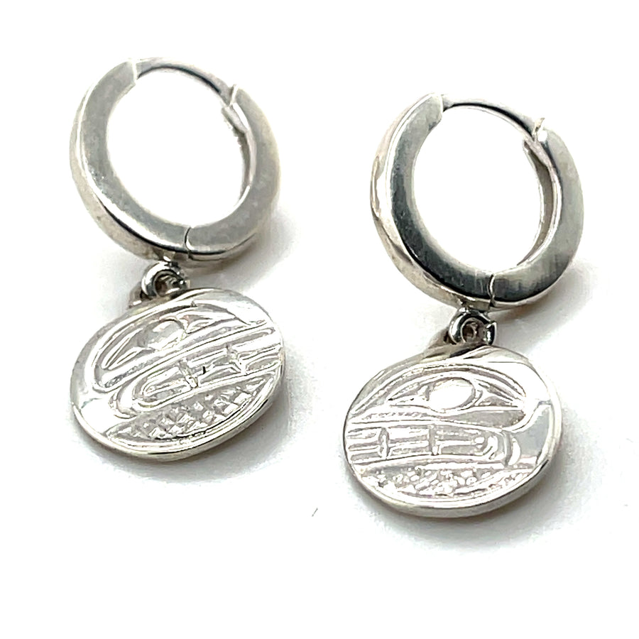 Earrings - Sterling Silver - Sleeper - Small - Round - Orca
