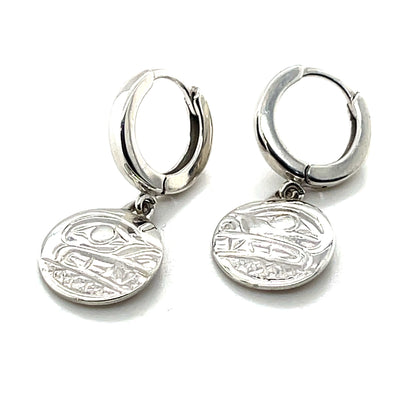 Earrings - Sterling Silver - Cast - Sleeper - Small - Round - Bear