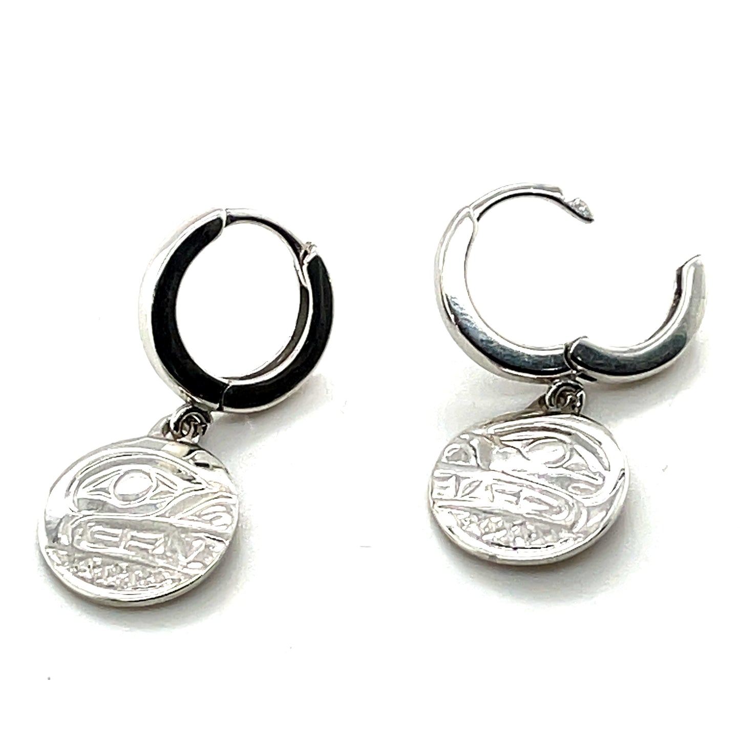 Earrings - Sterling Silver - Cast - Sleeper - Small - Round - Bear