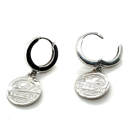 Earrings - Sterling Silver - Cast - Sleeper - Small - Round - Bear