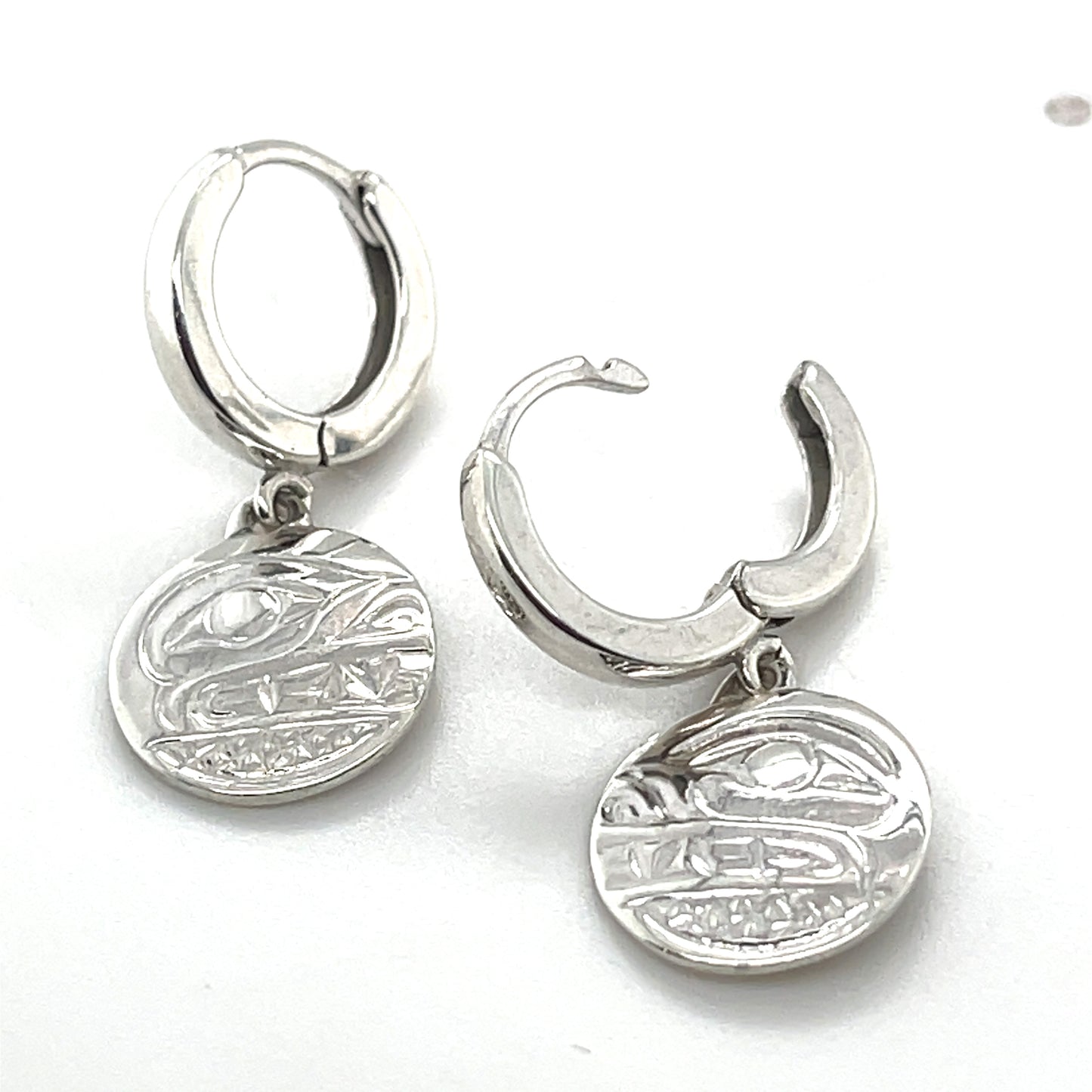 Earrings - Sterling Silver - Cast - Sleeper - Small - Round - Bear