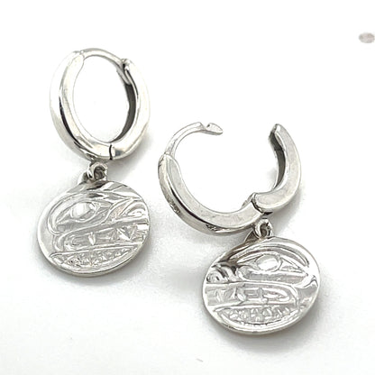 Earrings - Sterling Silver - Cast - Sleeper - Small - Round - Bear