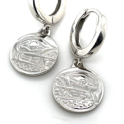 Earrings - Sterling Silver - Cast - Sleeper - Small - Round - Bear