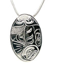 Pendant - Sterling Silver - Oval Orca