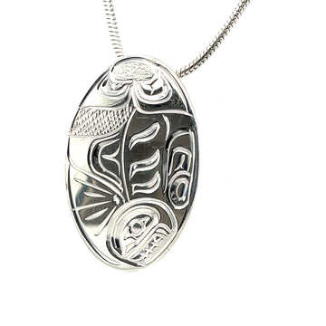 Pendant - Sterling Silver - Oval Orca