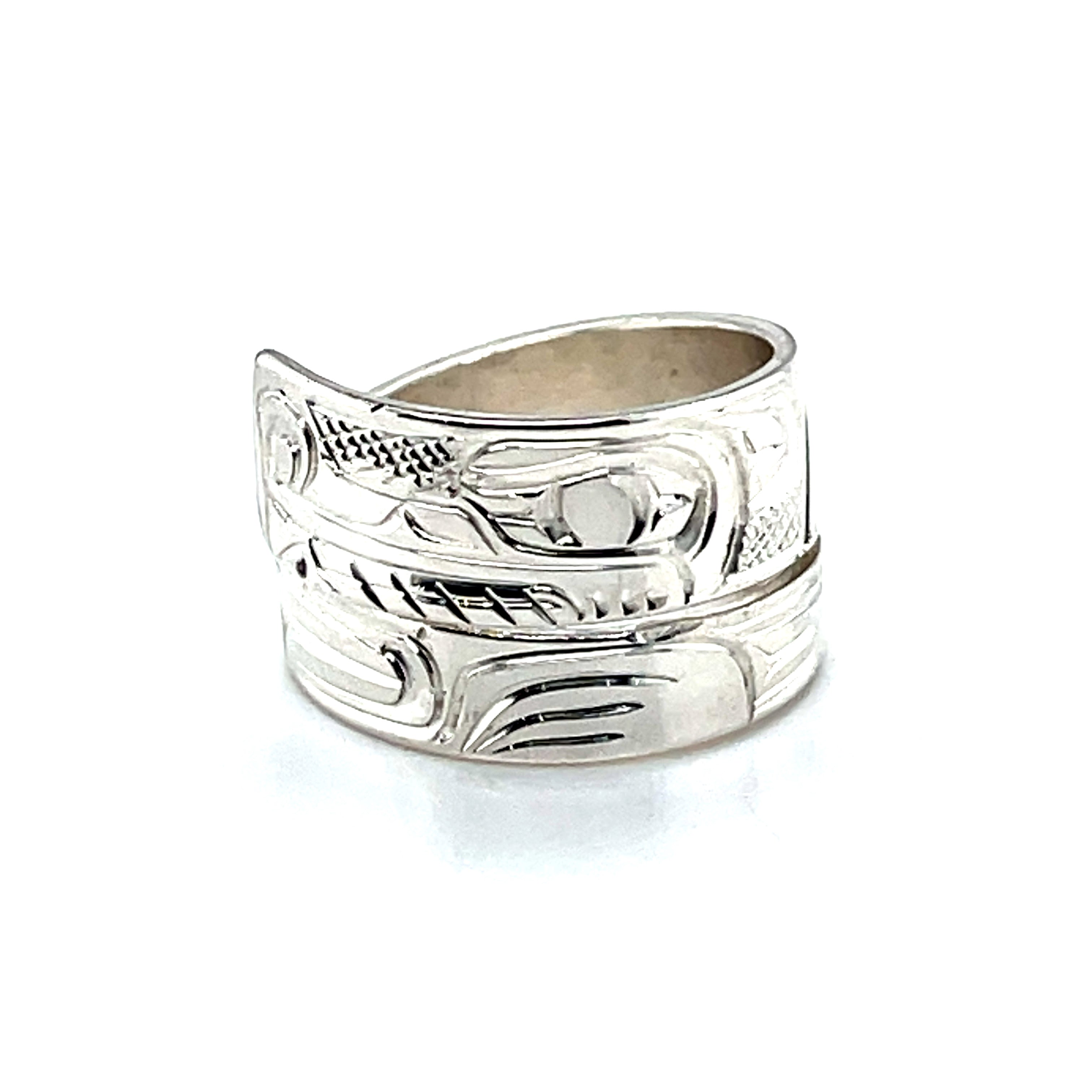 Ring - Sterling Silver - Wrap - Wolf - Size 6