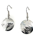 Earrings - Sterling Silver - Round - Hummingbird