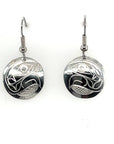 Earrings - Sterling Silver - Round - Eagle