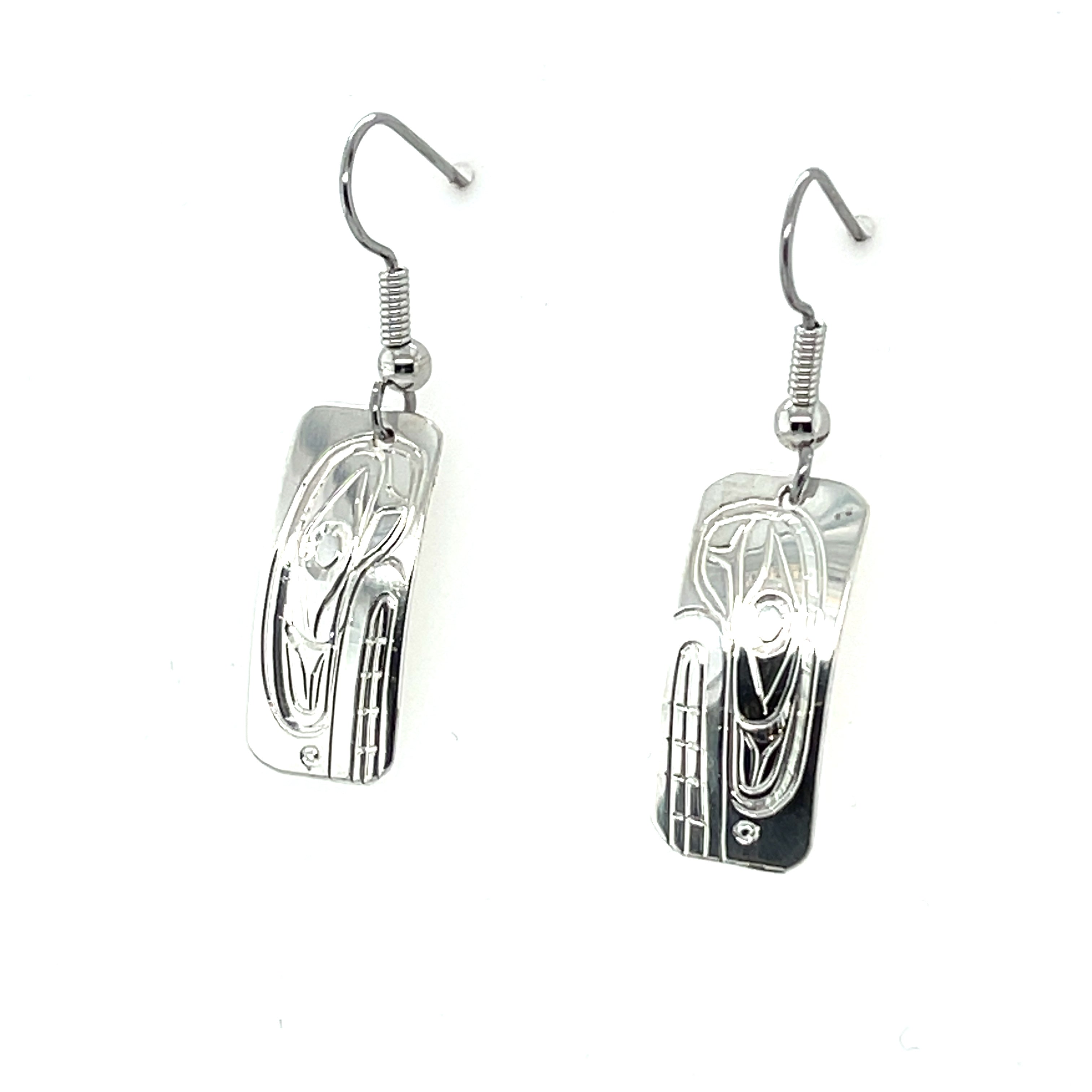 Earrings - Sterling Silver - Rectangle - Orca