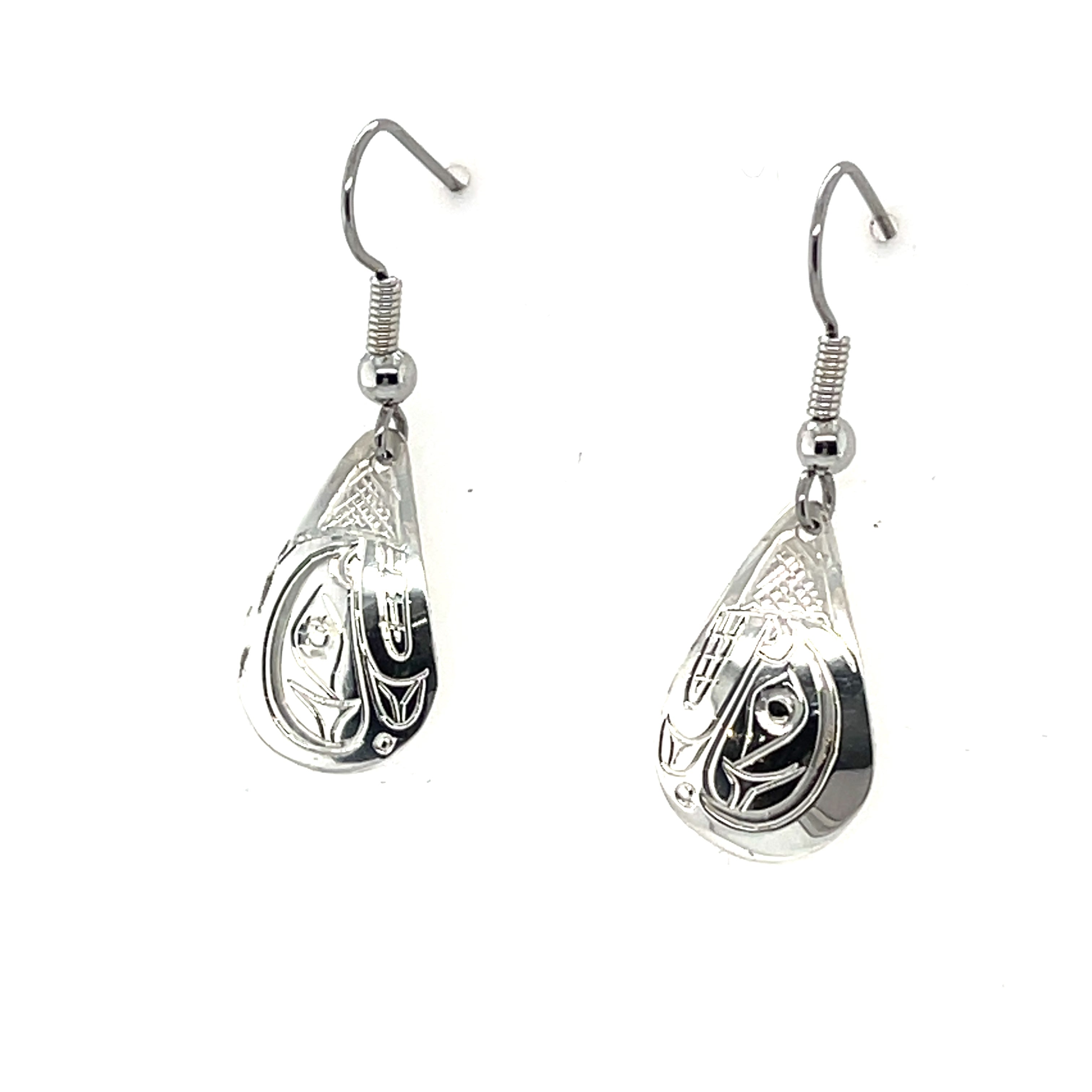Earrings - Sterling Silver - Teardrop - Orca