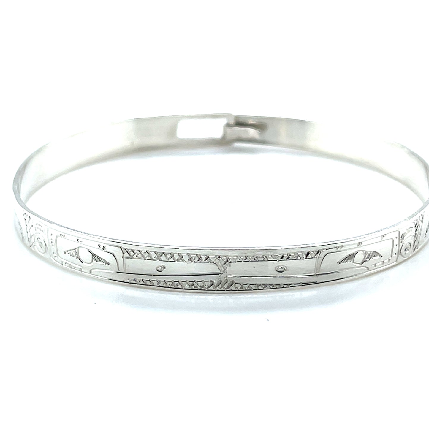 Bangle - Sterling Silver - 1/4" - Hummingbirds