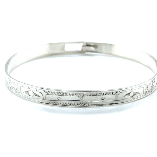 Bangle - Sterling Silver - 1/4" - Hummingbirds