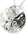 Pendant - Sterling Silver - Round - Orca - 1 5/8" Diameter