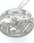 Pendant - Sterling Silver - Round - Orca - 1 5/8" Diameter