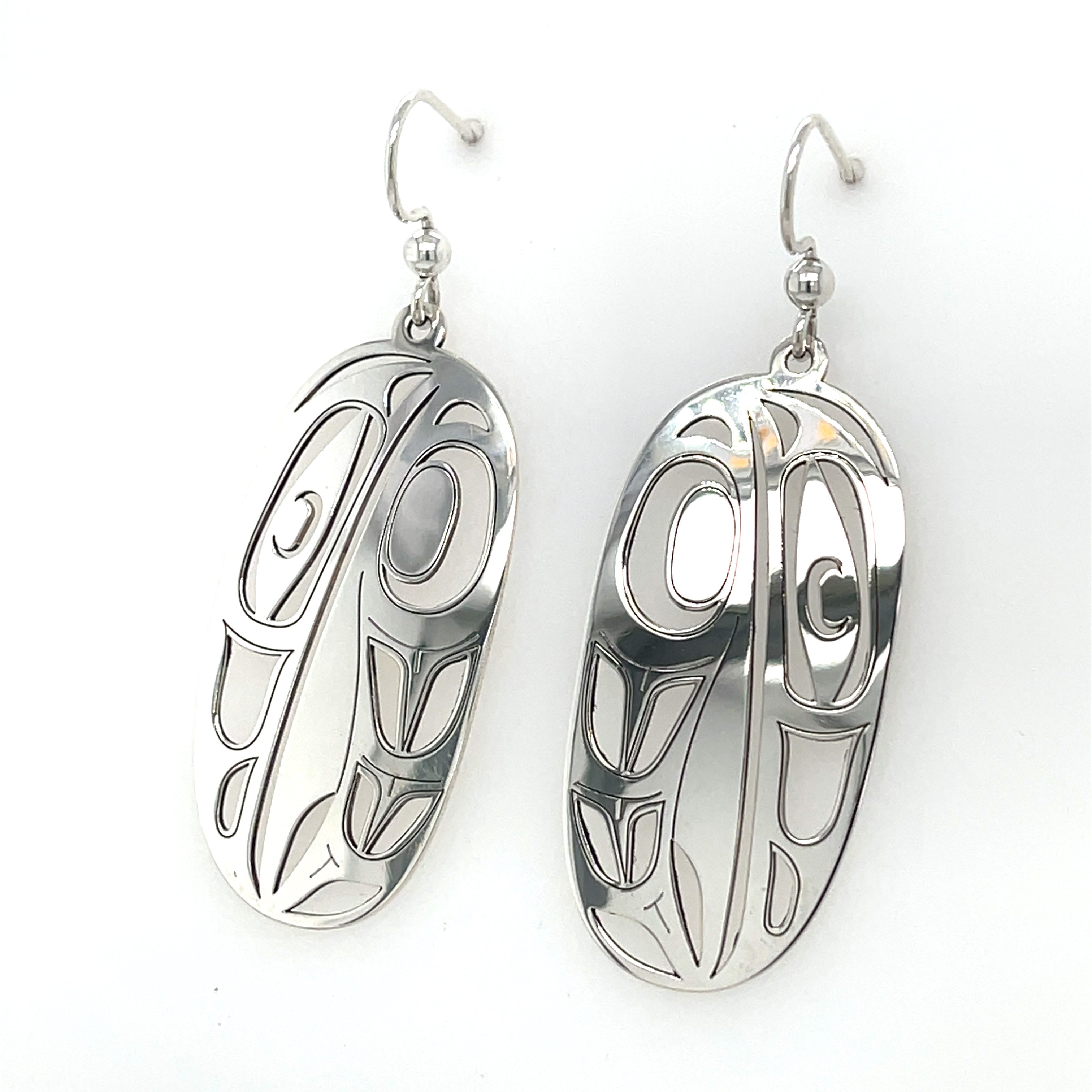 Earrings - Sterling Silver - Oval - Raven
