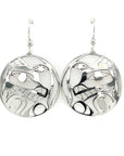 Earrings - Sterling Silver - Round - Wolf Moon