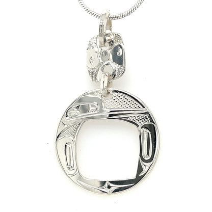 Pendant - Sterling Silver - Round - Hummingbird - Double Drop