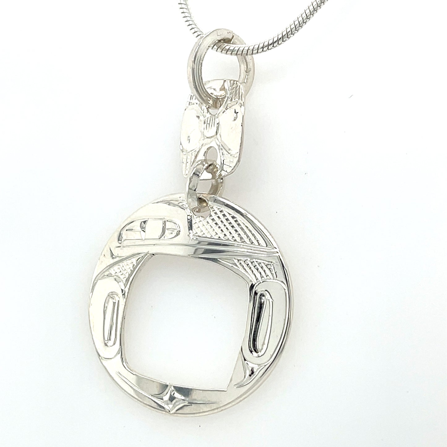 Pendant - Sterling Silver - Round - Hummingbird - Double Drop