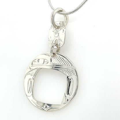 Pendant - Sterling Silver - Round - Hummingbird - Double Drop