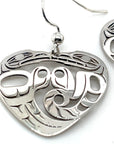 Earrings - Sterling Silver - Heart - Wolf Eagle